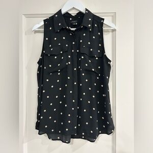 Ann Taylor Petite Sleeveless Button Up Blouse Size Petite Medium